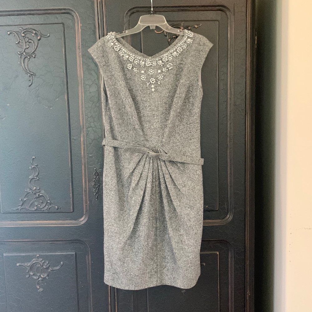 Cherry B gray with pearls dress.